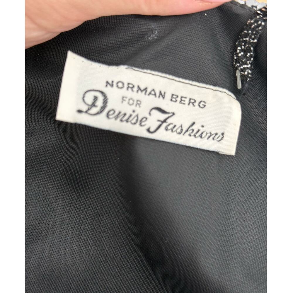 Norman Berg Vintage Maxi Sequin Dress Women's Black Sleeveless Evening Black Tie - Picture 16 of 16